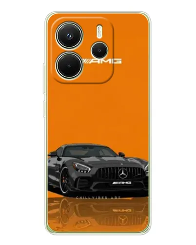 Чехол для Xiaomi Redmi Note 14 4G (EU) с картинкой «Оранжевый Mercedes AMG»