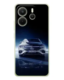 Чехол для Xiaomi Redmi Note 14 4G (EU) с картинкой «Ночной Mercedes EQ»