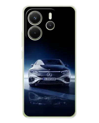 Чехол для Xiaomi Redmi Note 14 4G (EU) с картинкой «Ночной Mercedes EQ»