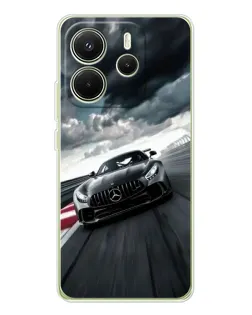 Чехол для Xiaomi Redmi Note 14 4G (EU) с картинкой «Гоночный Mercedes AMG»