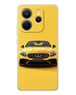 Чехол для Xiaomi Redmi Note 14 4G (EU) с картинкой «Желтый Mercedes GT»