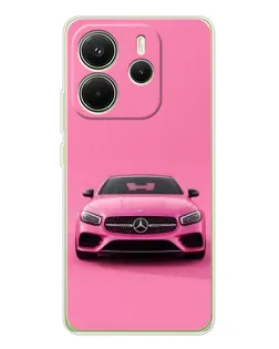 Чехол для Xiaomi Redmi Note 14 4G (EU) с картинкой «Розовый Mercedes AMG»