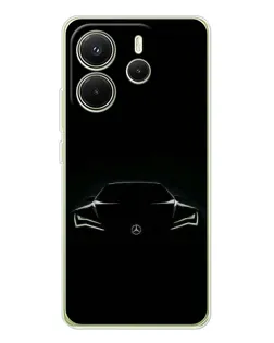 Чехол для Xiaomi Redmi Note 14 4G (EU) с картинкой «Mercedes — силуэт авто»