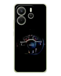Чохол для Xiaomi Redmi Note 14 4G (EU) з картинкою «Салон Audi — кермо»