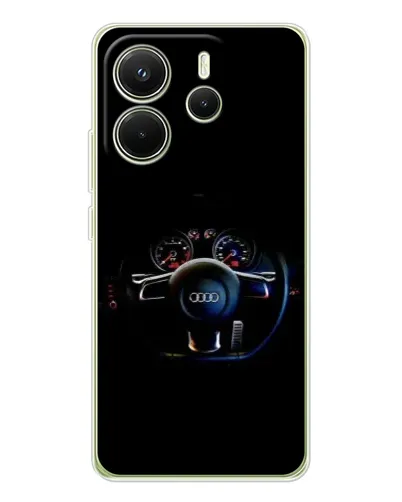 Чехол для Xiaomi Redmi Note 14 4G (EU) с картинкой «Салон Audi — руль» Чехол для Xiaomi Redmi Note 14 4G (EU) с картинкой «Салон Audi — руль»