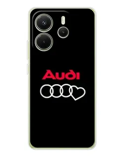 Чехол для Xiaomi Redmi Note 14 4G (EU) с картинкой «Логотип Audi Heart»