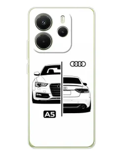 Чехол для Xiaomi Redmi Note 14 4G (EU) с картинкой «Audi — контрастный дизайн»