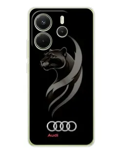 Чехол для Xiaomi Redmi Note 14 4G (EU) с картинкой «Графика — пантера и Audi»