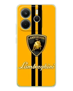 Чохол для Xiaomi Redmi Note 14 4G (EU) з картинкою «Lamborghini Stripe жовтий»