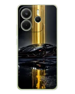 Чехол для Xiaomi Redmi Note 14 4G (EU) с картинкой «Ночной Lamborghini драйв»
