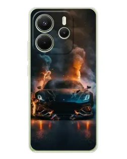Чехол для Xiaomi Redmi Note 14 4G (EU) с картинкой «Lamborghini дымная эстетика»