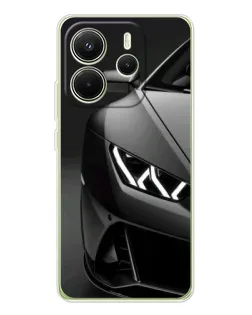Чехол для Xiaomi Redmi Note 14 4G (EU) с картинкой «Lamborghini фары детализация»
