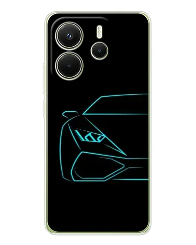 Чехол для Xiaomi Redmi Note 14 4G (EU) с картинкой «Голубой силуэт Lamborghini» Чехол для Xiaomi Redmi Note 14 4G (EU) с картинкой «Голубой силуэт Lamborghini»