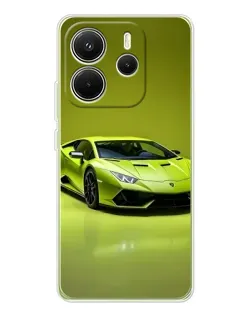 Чехол для Xiaomi Redmi Note 14 4G (EU) с картинкой «Салатовый Lamborghini Huracan»