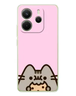 Чохол для Xiaomi Redmi Note 14 4G (EU) з картинкою «Pusheen та печиво»
