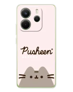 Чехол для Xiaomi Redmi Note 14 4G (EU) с картинкой «Pusheen логотип»