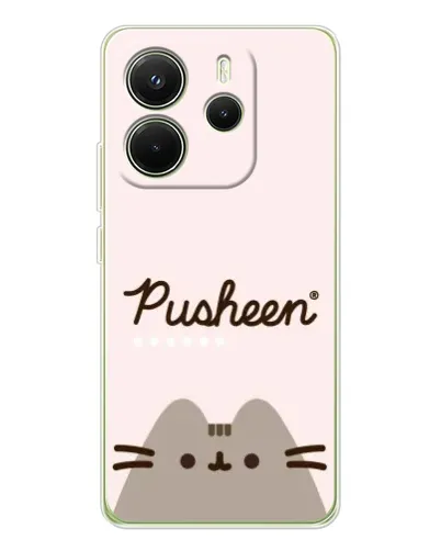 Чехол для Xiaomi Redmi Note 14 4G (EU) с картинкой «Pusheen логотип»