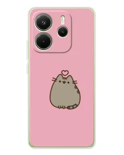 Чехол для Xiaomi Redmi Note 14 4G (EU) с картинкой «Pusheen сердце»
