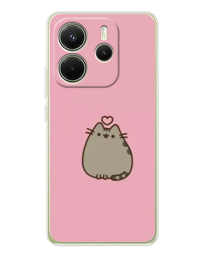 Чехол для Xiaomi Redmi Note 14 4G (EU) с картинкой «Pusheen сердце»