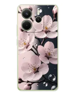 Чехол для Xiaomi Redmi Note 14 4G (EU) с картинкой «Нежная сакура и капли» Чехол для Xiaomi Redmi Note 14 4G (EU) с картинкой «Нежная сакура и капли»