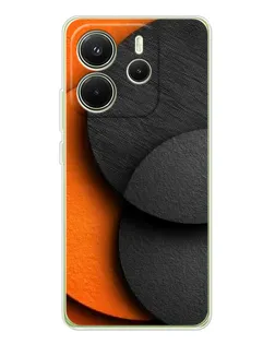Чехол для Xiaomi Redmi Note 14 4G (EU) с картинкой «Геометрия оранжевых кругов»