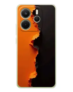 Чехол для Xiaomi Redmi Note 14 4G (EU) с картинкой «Оранжевый разлом»