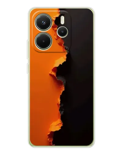Чехол для Xiaomi Redmi Note 14 4G (EU) с картинкой «Оранжевый разлом» Чехол для Xiaomi Redmi Note 14 4G (EU) с картинкой «Оранжевый разлом»