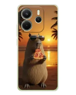 Чохол для Xiaomi Redmi Note 14 4G (EU) з картинкою «Капібара з піцою» Чохол для Xiaomi Redmi Note 14 4G (EU) з картинкою «Капібара з піцою»