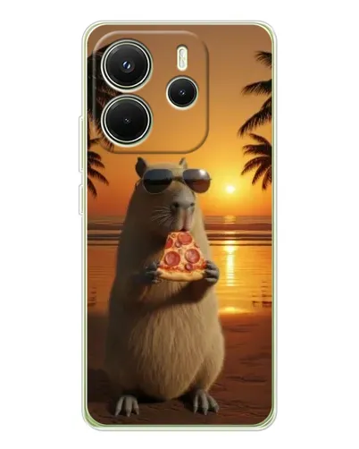 Чохол для Xiaomi Redmi Note 14 4G (EU) з картинкою «Капібара з піцою» Чохол для Xiaomi Redmi Note 14 4G (EU) з картинкою «Капібара з піцою»