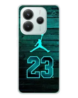 Чехол для Xiaomi Redmi Note 14 5G с картинкой «Jordan Cyan 23»