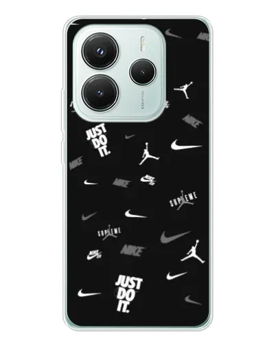 Чехол для Xiaomi Redmi Note 14 5G с картинкой «Nike Black Pattern»