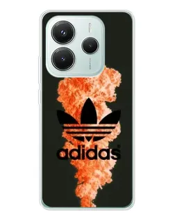 Чехол для Xiaomi Redmi Note 14 5G с картинкой «Оранжевый дым Adidas»