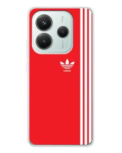 Чехол для Xiaomi Redmi Note 14 5G с картинкой «Красный минимализм Adidas»