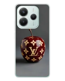 Чехол для Xiaomi Redmi Note 14 5G с картинкой «Красное яблоко LV»