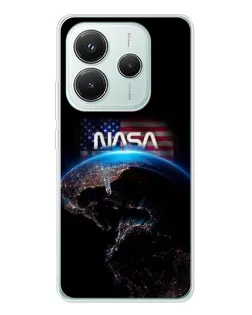 Чехол для Xiaomi Redmi Note 14 5G с картинкой «Земля из космоса NASA»