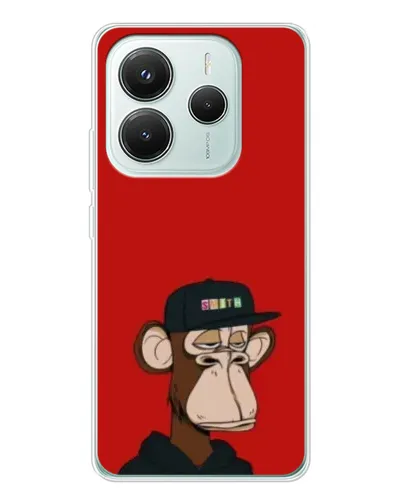 Чехол для Xiaomi Redmi Note 14 5G с картинкой «Bored Ape — красный фон» Чехол для Xiaomi Redmi Note 14 5G с картинкой «Bored Ape — красный фон»
