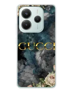 Чехол для Xiaomi Redmi Note 14 5G с картинкой «Абстрактные цветы Gucci»
