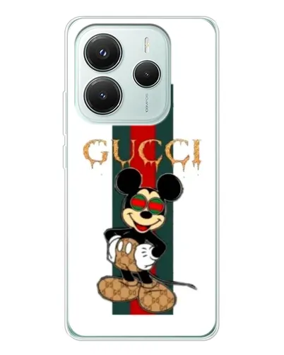 Чехол для Xiaomi Redmi Note 14 5G с картинкой «Микки Маус Gucci — полосы» Чехол для Xiaomi Redmi Note 14 5G с картинкой «Микки Маус Gucci — полосы»