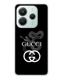 Чехол для Xiaomi Redmi Note 14 5G с картинкой «Gucci — серебряная змея»