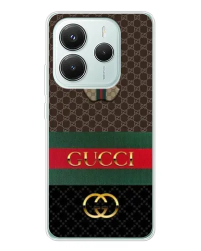 Чехол для Xiaomi Redmi Note 14 5G с картинкой «Gucci — брендированный десерт» Чехол для Xiaomi Redmi Note 14 5G с картинкой «Gucci — брендированный десерт»