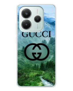 Чехол для Xiaomi Redmi Note 14 5G с картинкой «Gucci — горный пейзаж»