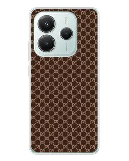 Чехол для Xiaomi Redmi Note 14 5G с картинкой «Gucci — шоколадная сетка»