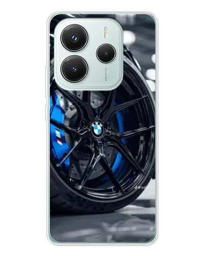 Чехол для Xiaomi Redmi Note 14 5G с картинкой «Колесо BMW вблизи»