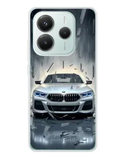 Чехол для Xiaomi Redmi Note 14 5G с картинкой «BMW в свете фар» Чехол для Xiaomi Redmi Note 14 5G с картинкой «BMW в свете фар»