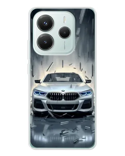 Чехол для Xiaomi Redmi Note 14 5G с картинкой «BMW в свете фар»