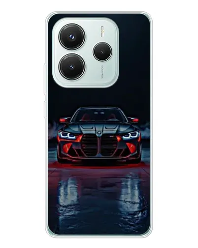 Чехол для Xiaomi Redmi Note 14 5G с картинкой «BMW на мокрой дороге»