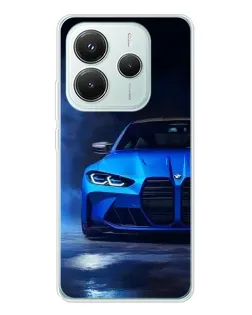 Чехол для Xiaomi Redmi Note 14 5G с картинкой «Голубая BMW M4» Чехол для Xiaomi Redmi Note 14 5G с картинкой «Голубая BMW M4»