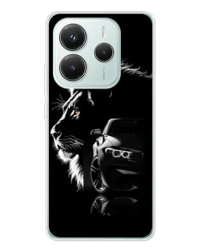 Чехол для Xiaomi Redmi Note 14 5G с картинкой «BMW и лев»