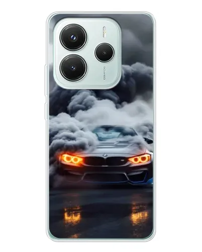 Чехол для Xiaomi Redmi Note 14 5G с картинкой «BMW в дыму»