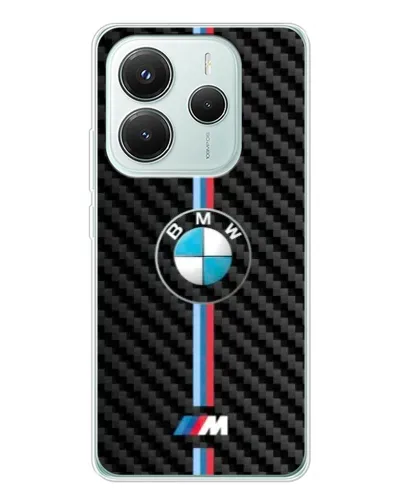 Чехол для Xiaomi Redmi Note 14 5G с картинкой «Эмблема BMW и карбон»